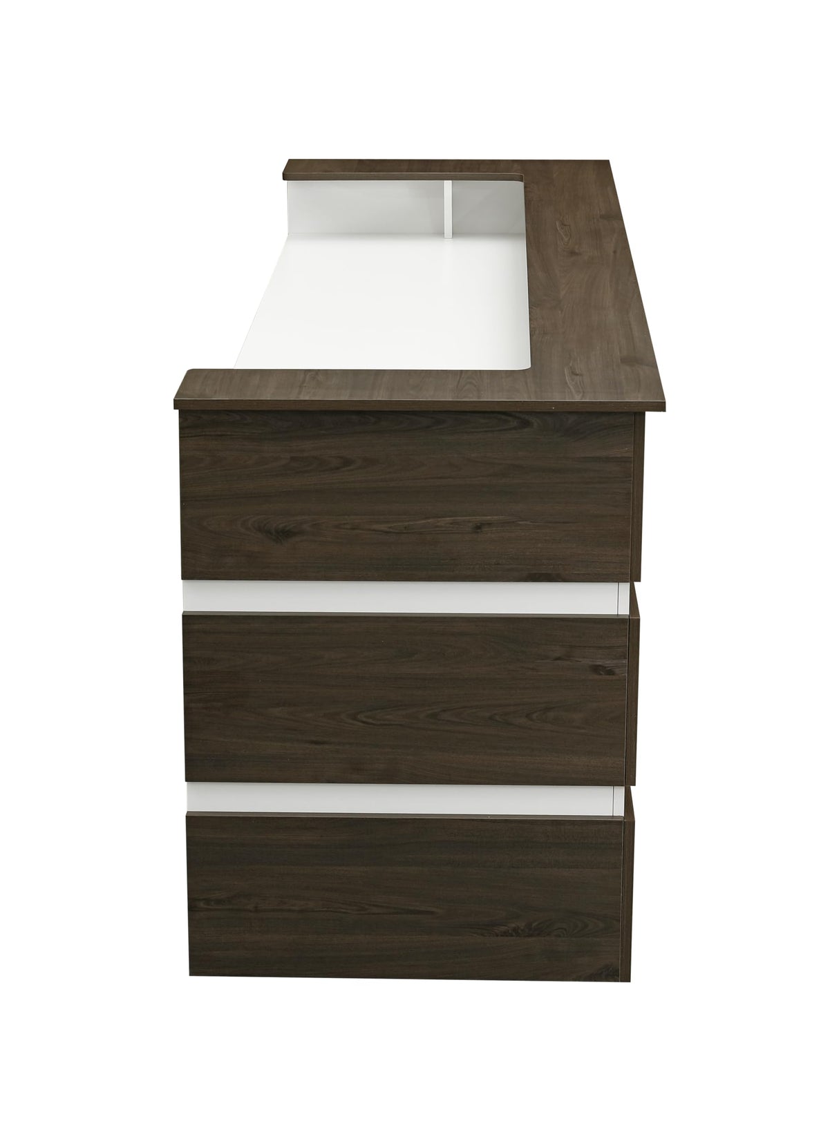 Mares 87" Wood Office Reception Desk Counter & Drawers w/Telescopic Rails & Chrome Handles | Cable Grommet Holes | Option to Add Logo | Front Table Furniture Nail Hair Beauty Salon Spa Restaurant Casa Mare