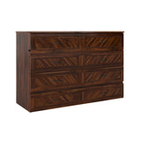 AFI, Alpine Queen Wood Murphy Bed Chest with 6" Mattress, Storage Drawer & Built-in USB Charger, Barnwood AFI