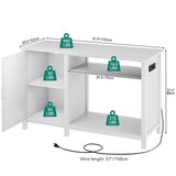 YITAHOME Aquarium Stand with Power Outlets, 55-75 Gallon Fish Tank Stand, Cabinet with RGB Light Strip Suitable for Turtle Tank, Reptile Terrarium, 900LBS Capacity,White YITAHOME