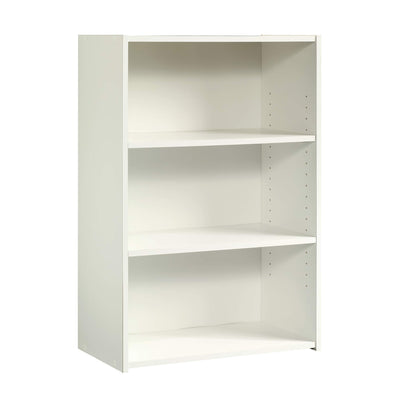 Sauder Beginnings 3-Shelf Bookcase, Bookshelf with Adjustable Storage Shelves, L: 24.57" x W: 11.5" x H: 35.28", Soft White