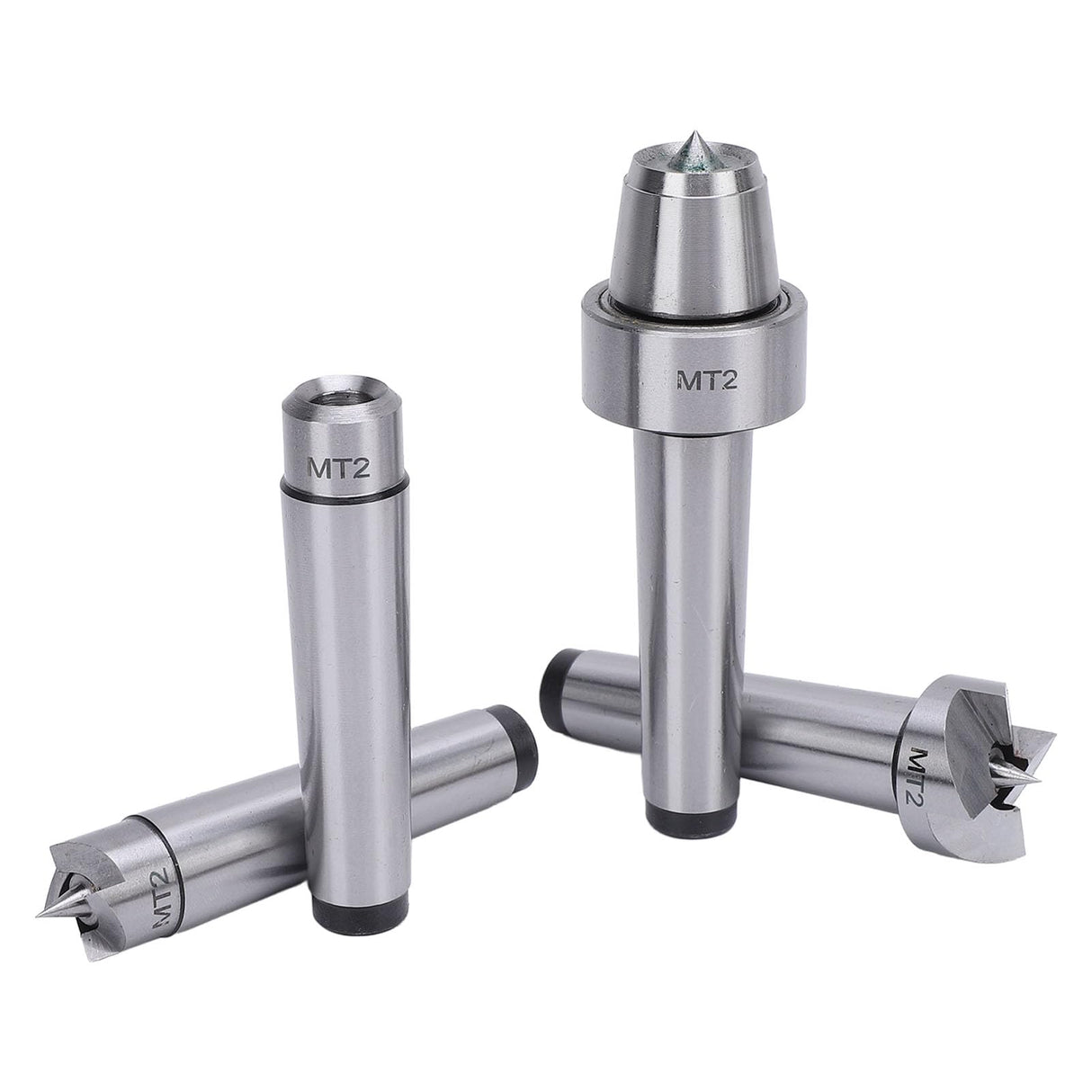 4 Pcs Lathe Drive Center Set, Heavy Duty Bearing, Lathe Live and Drive Center Set, MT2 Wood Lathe Live Center Drive Spur Cup Set with Extra Tips for Wood and Metal Processing Lathe Generic
