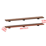 Industrial Pipe Shelving Shelf, Wall Shelves Wood Shelf:Kitchen Shelves, 60 Inches Wood Long Floating Shelves for Wall Farmhouse Pipe Book Shelves Dark Brown for Decor and Bar Shelving IEO