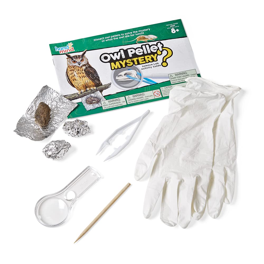 hand2mind Animal Science Kit for Kids 8-12, Kids Science Kit with Fact-Filled Guide, Learn About Animal Biology and Dissect Owl Pellets, STEM Toys, 10 Science Experiments hand2mind