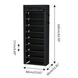 Calmootey 9 Tier Shoe Rack Organizer,Portable Shoe Shelf with Nonwoven Fabric Cover for Closet Hallway,Bedroom,Entryway,Black Calmootey