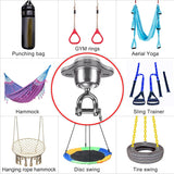 SELEWARE Heavy Bag Hanger Punching Bag Heavy Bag Ceiling Mount Hanger Silent Ball Swivel for Boxing Muay Thai Training Speed Bag, Heavy Duty Swing Hanger Swivel Hook for Tire Net Swing Hardware SELEWARE