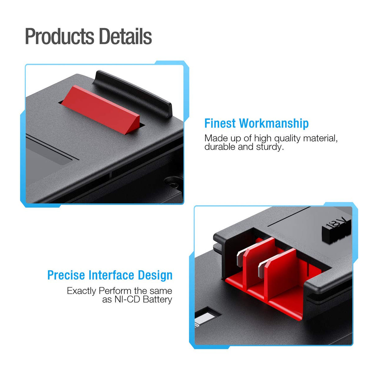 Powerextra 6.0Ah 18 Volt HPB18-OPE Lithium Replacement Battery for Black&Decker A1718 A18NH HPB18 HPB18-OPE (1 Pack) Powerextra