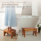 Wooden Step Stool, 9'' One Step Stool for Adults, Wooden Beside Step Stool with 550 Lbs Load Capacity, Heavy Duty/Portable/Nonslip/Durable Construction Safe Step Stool for Bedroom/Kitchen FANATU