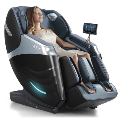 RELX 2026 Massage Chair Full Body, 20 Modes Zero Gravity SL-Track Shiatsu Massage Chair Built-in Heat System, Airbag Massage with Body Scan, Deep Yoga Stretch, Calfrest Extension and AI Control(Black)