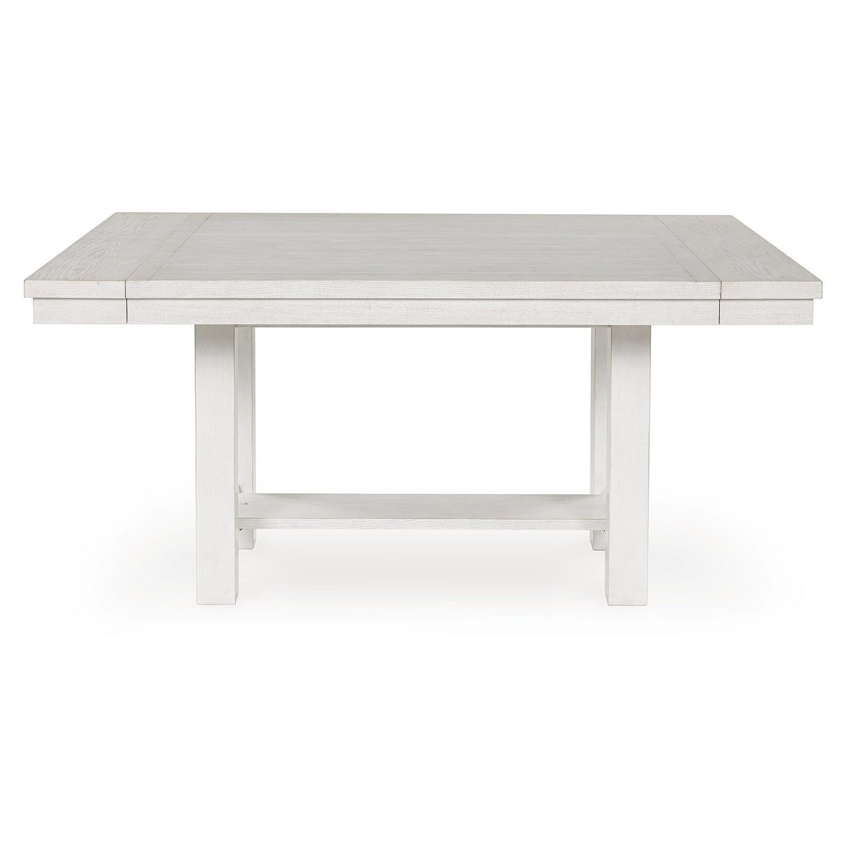 Signature Design by Ashley Robbinsdale Transitional Dining Extension Table with Removable Leaf & Trestle Base, White Signature Design by Ashley