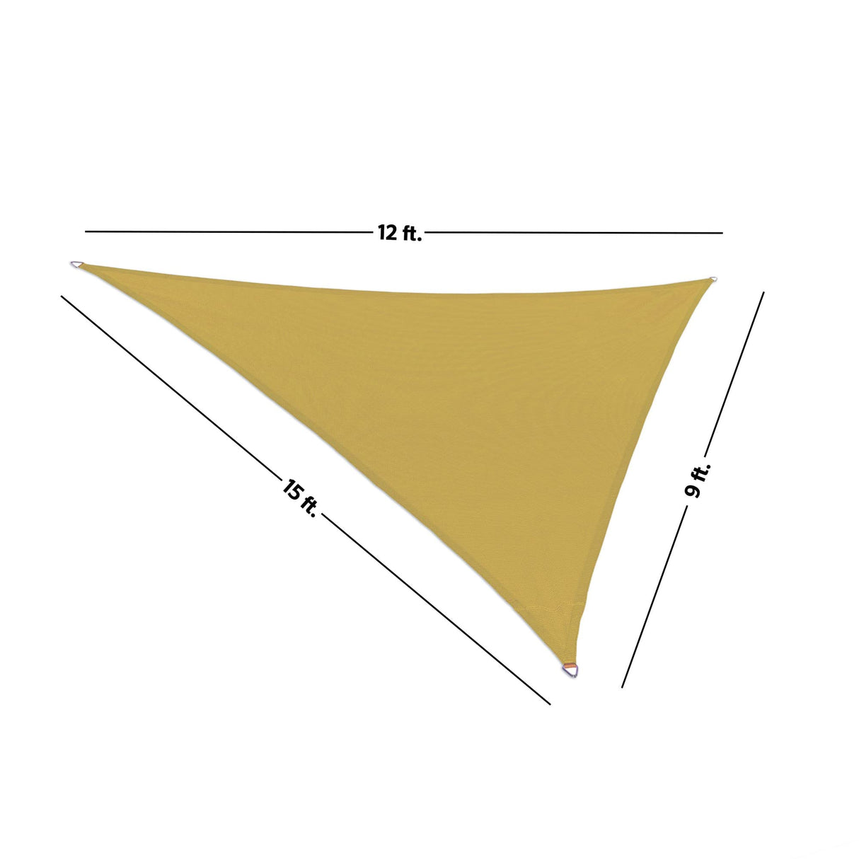 15' x 12' x 9' Coolhaven Shade Sail, Right Triangle - Sahara Coolaroo