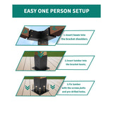 Pergola Brackets 4x4, Pergola Kit Includes 2 Pcs 4-Way 90° Angle Corner Bracket with 2 Pcs Pergola Post Base for 4x4'' (Actual: 3.5x3.5 Inch) Lumber MAHOOMMAKH