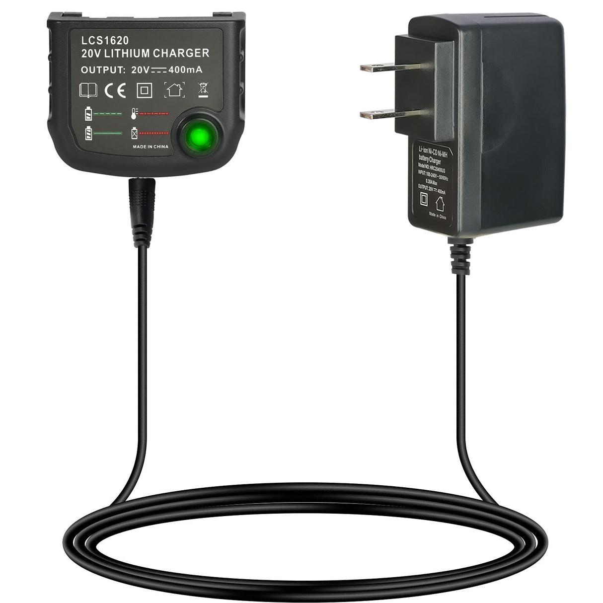 JYJZPB 20V MAX Lithium Battery Charger Compatible for Black & Decker 20V Lithium Battery LBXR20 LBX20 LB20 LBXR20-OPE LBX 4020 LB2X4020 LBXR2020-OPE, LCS1620 Lithium Battery Charger JYJZPB