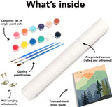 4 Pack Paint by Number for Adults, Easy Sunset Landscape DIY Arts and Crafts for Adults Beginner with Paints Brushes, Tree River Mountain Acrylic Paint Set for Home Decor 8×8 Inch eniref