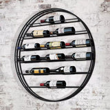 Wine Enthusiast 12-Bottle Label View Wine Rack - Wall Mounted Circular Display Shelf with 6 Racks for Bottle Storage - Wine Collection Organizer Wine Enthusiast