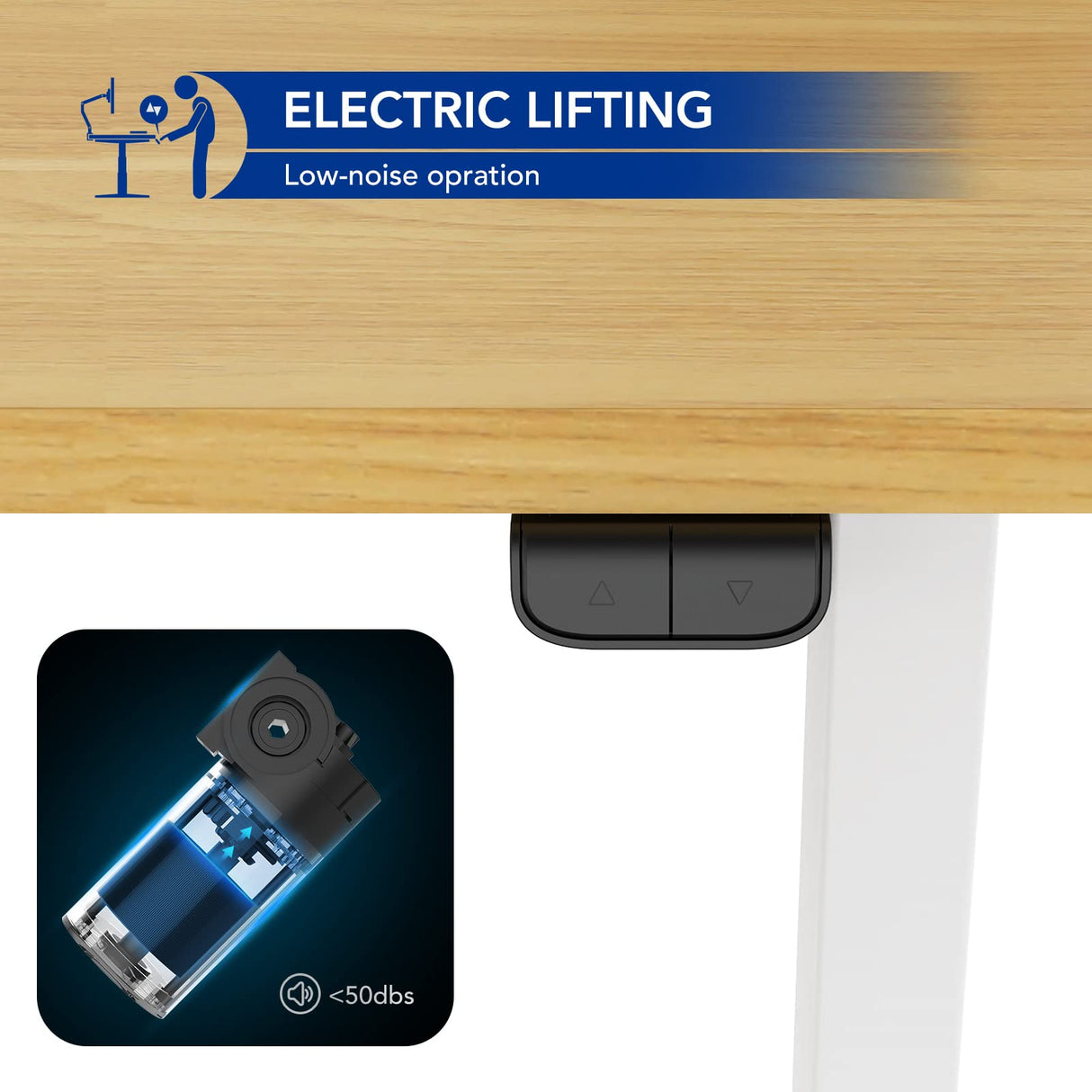 SANODESK Electric Standing Desk 60 x 24 Inches, Height Adjustable Stand Up Desk w/2-Button Controller, Ergonomic Computer Desk for Home Office, White SANODESK