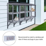 beeNbkks Cat Catio, 2 Tiers Window Box Enclosure for Multiple Indoor Cats, Expandable Wooden Cat Window Perch House, Secure Comfortable Outdoor Haven for Cats, All Weather Use, Nature Friendly Design beeNbkks