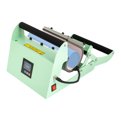 HZOPUTLH 2 in 1 40oz Tumbler Heat Press Machine, Electric Car Cup Mug Press Heat Machine Adjustable Temperatures and Time, Double Cup Mats Manual Mug Press Sublimation Machine (Light Green)
