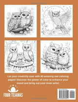 Cute Owls Coloring Book: For Kids, Teens & Adults, Fun Owl Designs, 40 Awesome Images, Relaxation and Stress Relief Themes ZONULAR