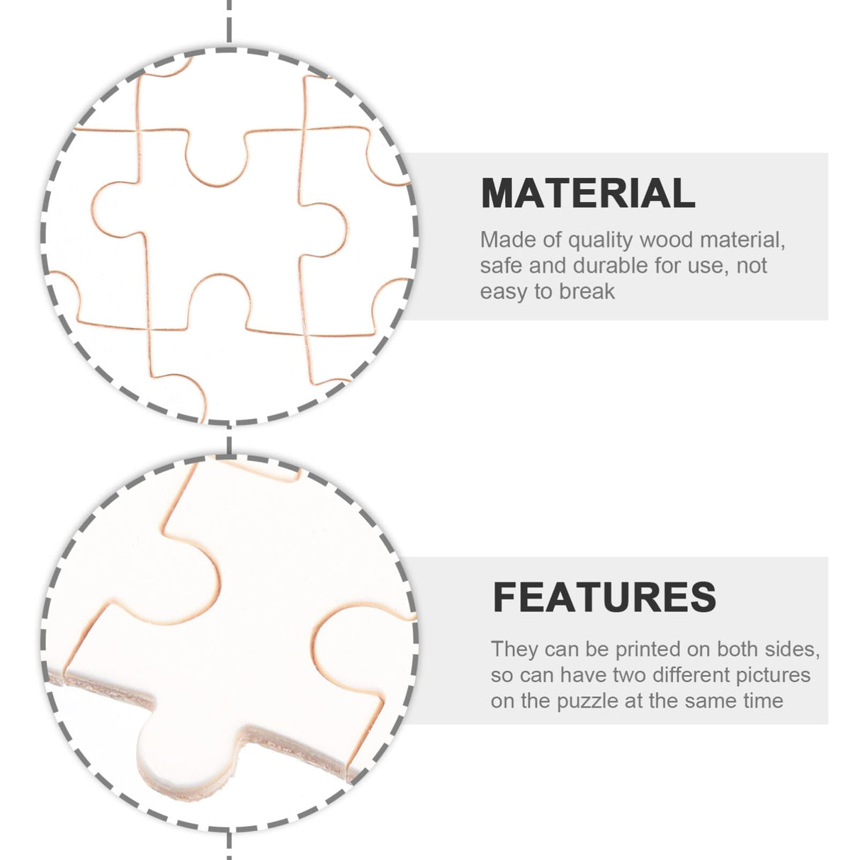 1000Pcs Wooden Blank Puzzle Sublimation Blanks Transfer Wood Puzzle Transfer Craft Puzzle Sublimation Blank Puzzle Freeform Blank Puzzle DIY Jigsaw Puzzles White Ordinary Customize Lurrose