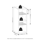 Furinno Fulda Book Shelf, 2-Tier Narrow Bookshelf, Bookcase with 8-in Width Storage Shelf, 9.3 x 7.9 x 21.2, for Living Room, Bedroom, Home Office, White Furinno