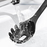 Silicone Cooking Utensils Set - 600°F Heat Resistant, Nonstick Kitchen Utensil Set with Spatulas, Spoons, Whisk, Tongs, BPA Free, Dishwasher Safe, Black USECANO