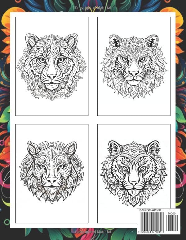 Tigers Mandala: Christmas Coloring Books with Tigers Mandala for Stress Relief and Relaxation (Coloring Pages for Kids & Adults) Majosta