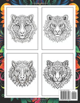 Tigers Mandala: Christmas Coloring Books with Tigers Mandala for Stress Relief and Relaxation (Coloring Pages for Kids & Adults) Majosta