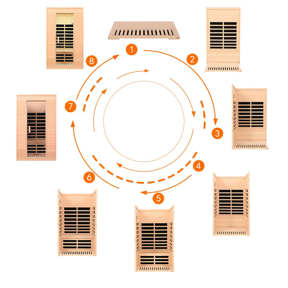 KUNSANA 2 Person Infrared Sauna, Low EMF Infrared Saunas for Home 2 Person Indoor Home Sauna Canadian Hemlock Wooden Sauna Room with Bluetooth Speakers, LED Reading Lamps, 1500Watt KUNSANA