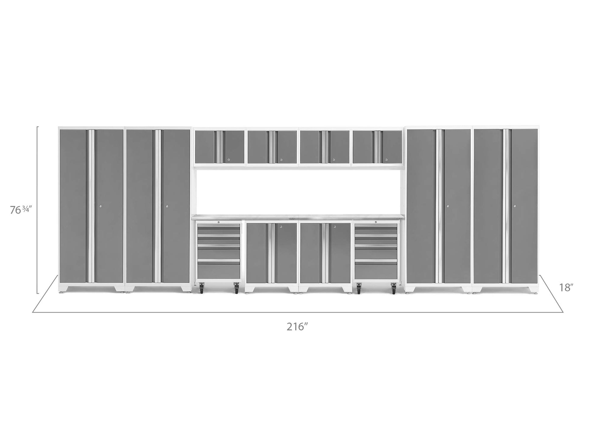 NewAge Products Bold Series Gray 14 Piece Set, Garage Cabinets, 50417 - WoodArtSupply