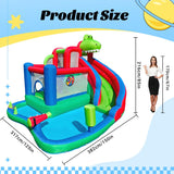 Large Dinosaur Inflatable Bounce House with Water Slide for Kids, Bouncy Castle, Splash Pool, Basketball Hoop, Climbing Wall, Air Blower, Outdoor Backyard Fun SkyGiggles