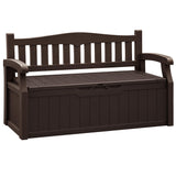 Flamaker 80 Gallon Storage Bench Outdoor Indoor, Durable All-Weather Seating with Hidden Storage, Lockable Deck Box for Garden, Patio, Poolside (Brown) Flamaker