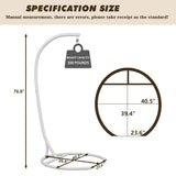 Hammock Stand Only Hammock Chair Stand Only Hanging Chair Stand Only Swing Stand Frame Outdoor Indoor Egg Chair Stand Only C Stand for Hanging Chair Swing Porch Heavy Duty (White) ARTBUSKE