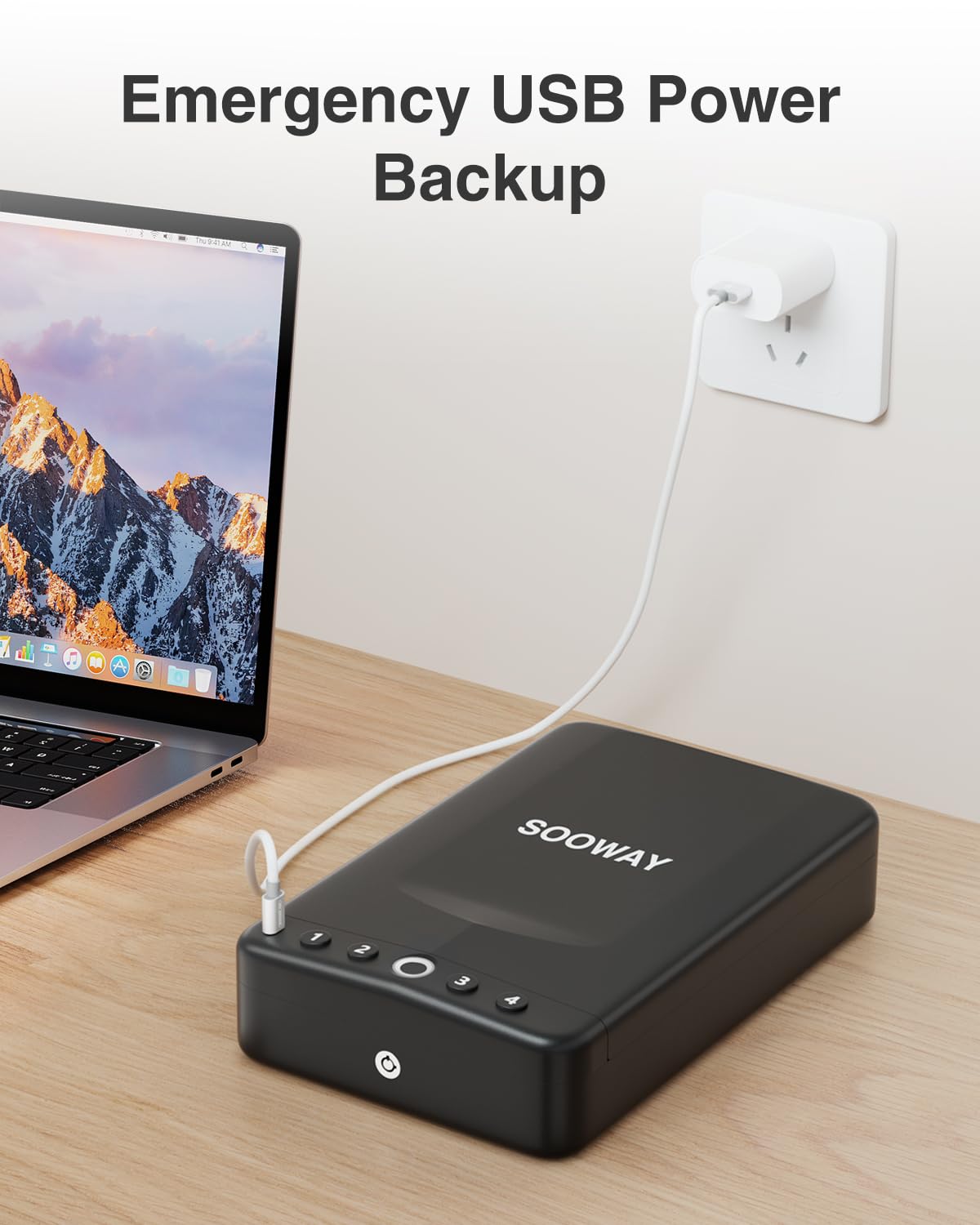 SOOWAY Car Gun Safe, Small Biometric Gun Safe for Handgun, Fingerprint Handgun Safe with 3 Ways Quick Access Pistol Safe for Travel, Nightstand Bedside SOOWAY