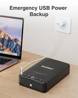 SOOWAY Car Gun Safe, Small Biometric Gun Safe for Handgun, Fingerprint Handgun Safe with 3 Ways Quick Access Pistol Safe for Travel, Nightstand Bedside SOOWAY