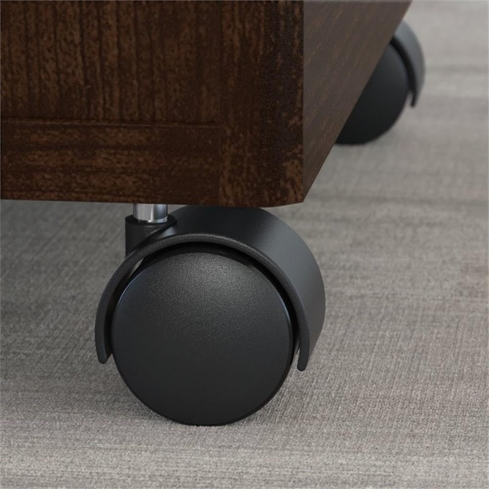Bush Business Furniture Series C Right Handed Bow Front U Shaped Desk with Hutch and Storage, 60W, Mocha Cherry Bush Furniture