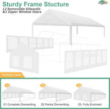 COBIZI 20x40FT Party Tent Heavy Duty Outdoor White Gazebo Event Shelter Wedding Canopy Tent for Parties Carport BBQ with Removable Sidewall Windows, Powder Coating (Better Than Galvanized) COBIZI