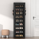 VILICK Shoe Rack with Cover Narrow Shoe Organizer with 4 Side Pockets 10 Tier Tall Shoe Storage Holds 18-22 Pairs Shoes and Boots Shoe Rack for Closet Entryway Garage VILICK