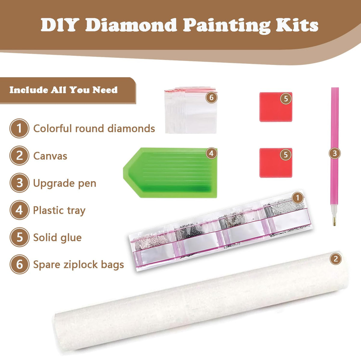 Tiger Diamond Art Kits for Adults, Animals 5D Diamond Painting Kits for Adults, DIY Gem Painting, Crafts for Adults, Dimond Art Paintings Kit, Full Drill Diamond Dot for Home Wall Decor 14 X 14 Inch Xoaoes