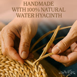 Round Woven Placemats Set of 6 (15 Inch) with Canvas Bag – Handwoven Water Hyacinth Table Mats, Boho Farmhouse Dining Decor, Heat Resistant Wicker Chargers by DECHUSE Dechuse