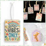 SOFPLATE 40Pcs Sublimation Air Freshener Blanks Car Scented Sublimation Blanks Products Accessories Arch Rectangle Round Felt Heat Tranfer Printing with 40pcs Tassels Bags Cord for Home Hanging Decor SOFPLATE