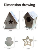 Nsoicrac Bird House Kits for Kids Ages 4-8build a Birdhouse kit for Kids, 4 Pack Birdhouse kit (Includes Paints & Brushes&Jewels and Wind Chimes) Bird House Kits for Kids Ages 8-12,Easter Crafts Nsoicrac