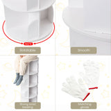 Roowest 4-Tier 360° Rotating White Bookshelf – Space-Saving Corner Bookcase Organizer Roowest