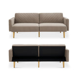 mopio Futon Sofa Bed, Couch, Small Sofa, Sleeper Sofa, Loveseat, Mid Century Modern Futon Couch, Sofa Cama, Couches for Living Room (Mocha Brown Premium Velvet) mopio