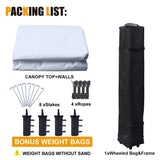 COOSHADE 10X10Ft Pop up Canopy Tent Enclosed Instant Folding Canopy Shelter with Elegant Church Window Outdoor Pavilion Cater Party Wedding BBQ Events Tent(White) COOSHADE