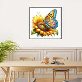 Stalente Diamond Painting Kits for Adults Sunflower and Butterfly, 5D DIY Diamond Art Kits for Beginners Round Full Drill Diamond Painting for Home Wall Decoration Gift 12×12inch Stalente