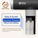 Kitchen in the box Cordless Rechargeable Handheld Mixer for Kitchen, Portable Electric Kitchen Mixer with Beaters, Whisks, 6-Speed Digital Display, Charging Base and USB-C Charge Cable (Classic Black) Kitchen in the box