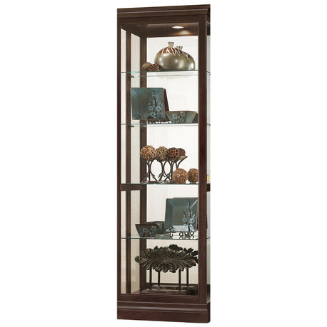Howard Miller Brantley Curio Cabinet - Adjustable Display Levelers, Metal Shelf Clips - Espresso Finish Cabinets for Decorative Items, Trophies Home Decor, Living Room Or Dining Area Howard Miller