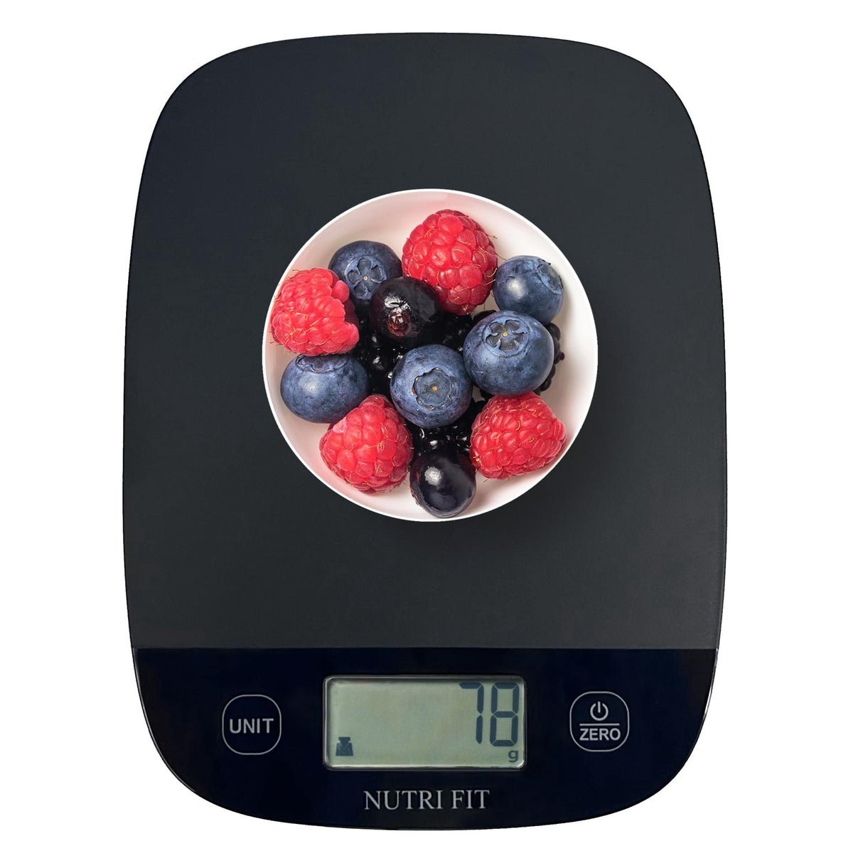 NUTRI FIT Food Scale for Kitchen Scales Digital Weight Grams and Ounces, Baking Scale Accurate for Weight Loss, Cooking, Coffee, Keto Diet, Meal Prep, 0.1oz Ultra Slim Smart Tare Black NUTRI FIT