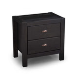 Grain Wood Furniture Montauk 2-Drawer Bedside Nightstand, Solid Wood with Farmhouse Black Finish Grain Wood Furniture