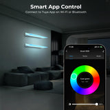 VST Floating Shelf with RGB Light, Compatible with Alexa Google Assistant App Remote Control, Handwave ON/Off, Metal Wall Mounted Light Emitting Shelves for Living Room Bathroom Bedroom, 2set VST